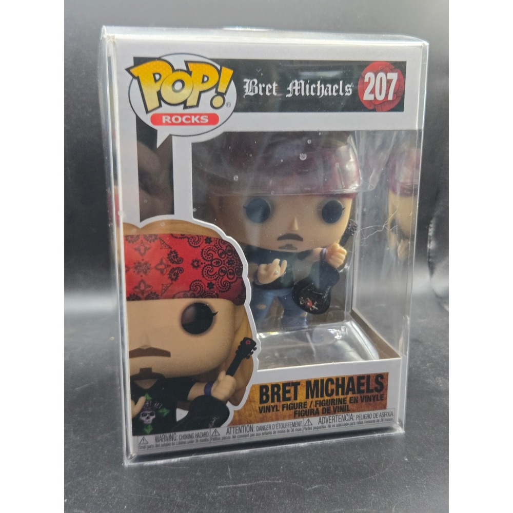 Bret Michaels Funko Pop! Rocks #207 Poison Band Vinyl Figure In Protector Case
